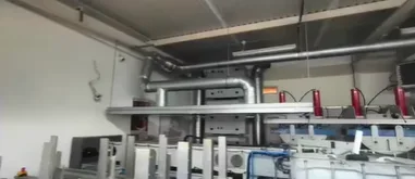 instalacja odciągu pyłów i oparów, wentylator 15 kW 